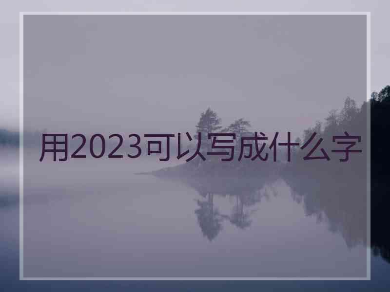 用2023可以写成什么字