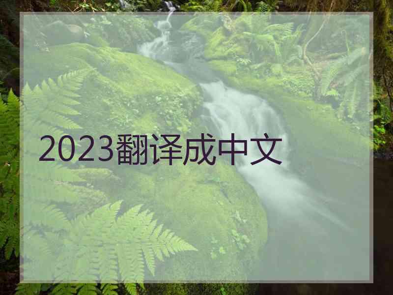 2023翻译成中文