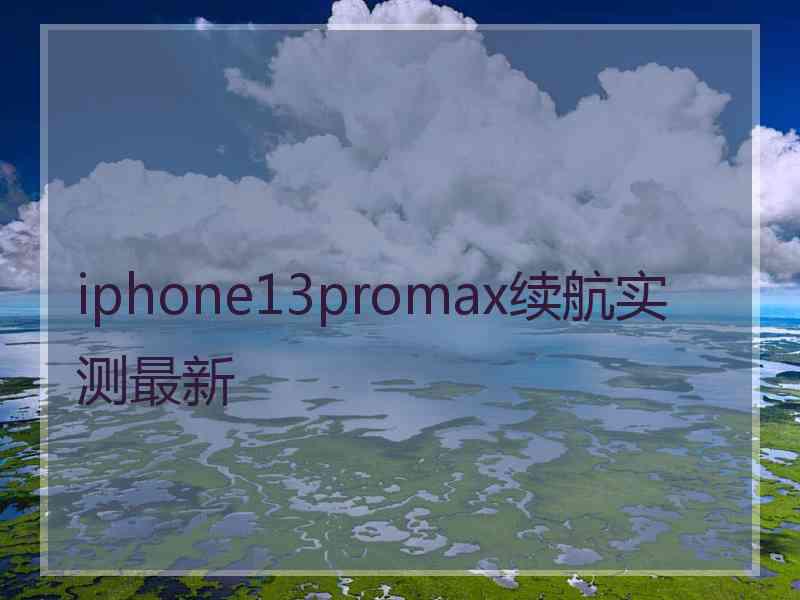 iphone13promax续航实测最新