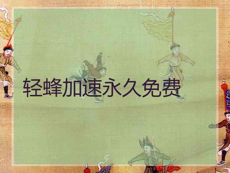 轻蜂加速永久免费