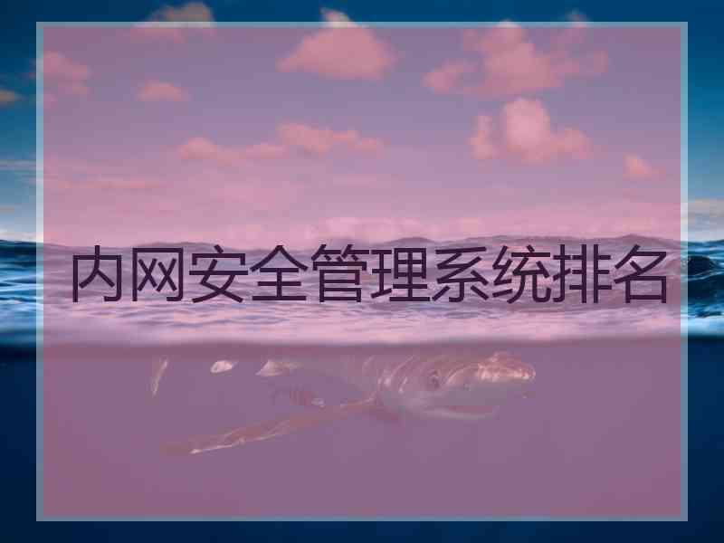 内网安全管理系统排名