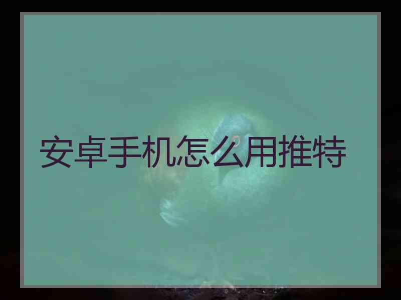 安卓手机怎么用推特