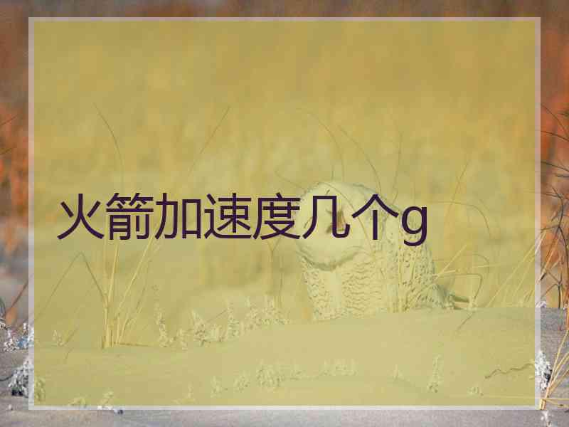 火箭加速度几个g