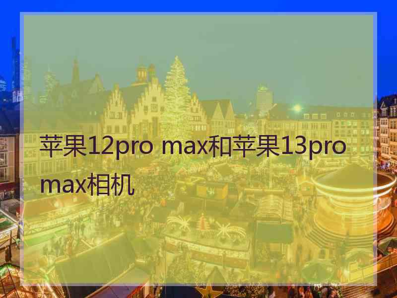 苹果12pro max和苹果13promax相机