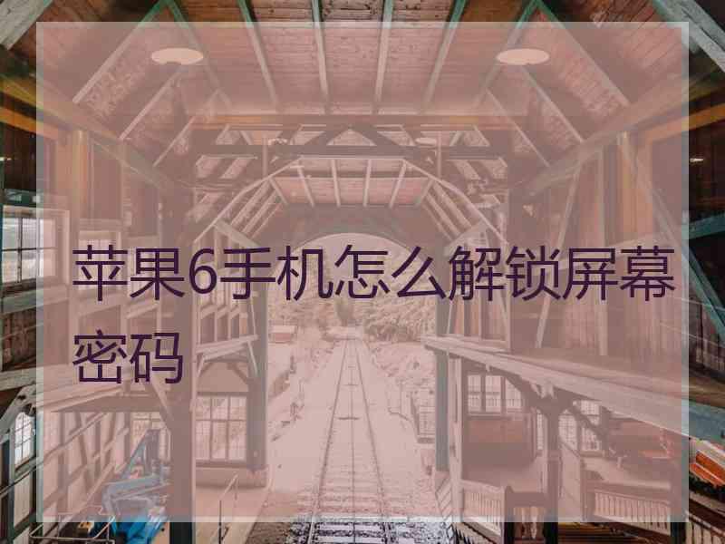 苹果6手机怎么解锁屏幕密码
