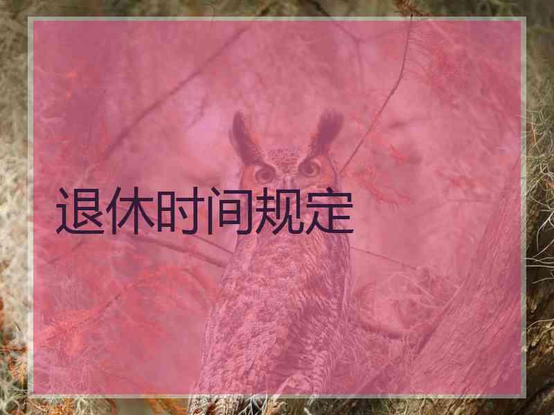 退休时间规定