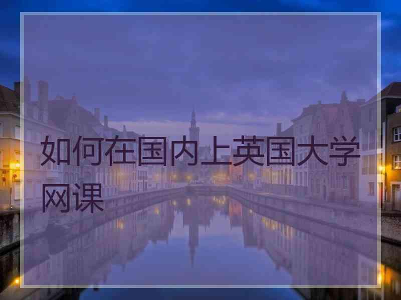 如何在国内上英国大学网课