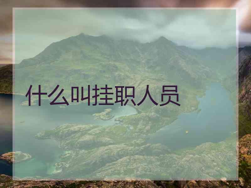 什么叫挂职人员