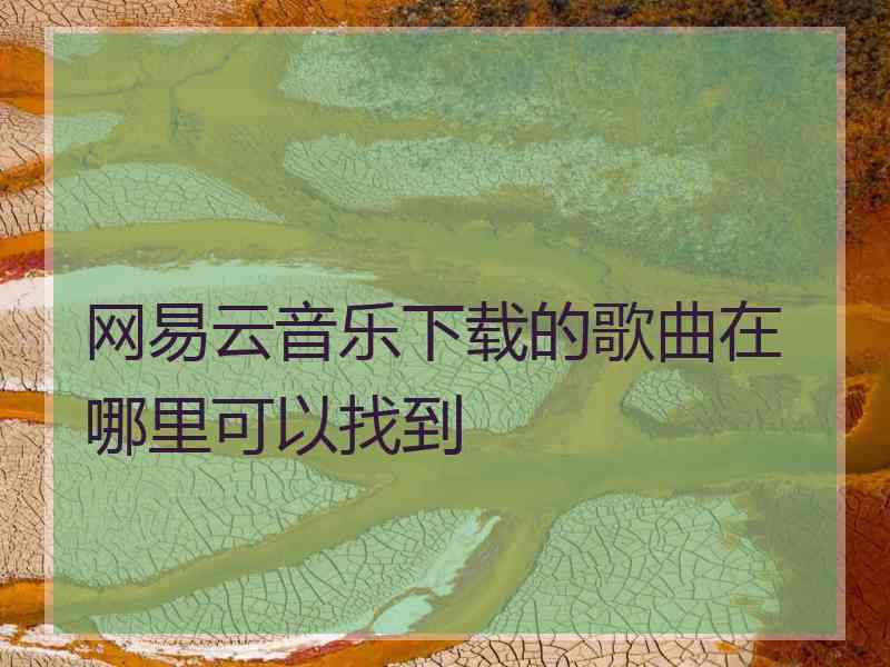 网易云音乐下载的歌曲在哪里可以找到