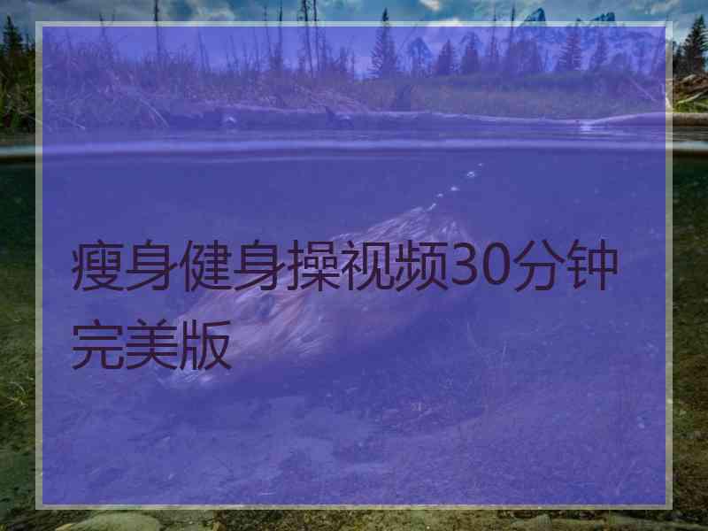 瘦身健身操视频30分钟完美版