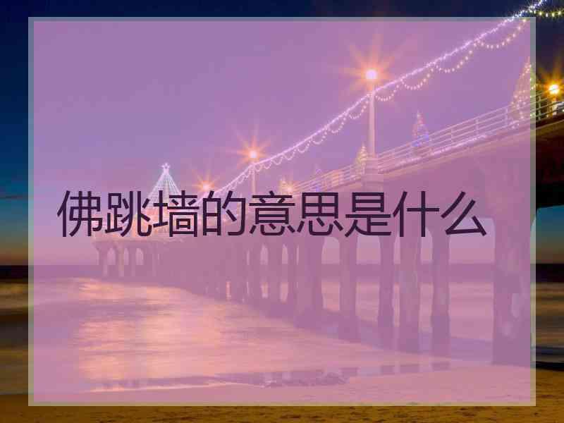 佛跳墙的意思是什么