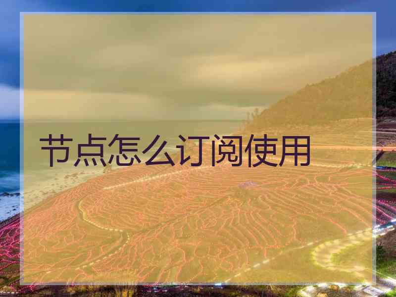 节点怎么订阅使用