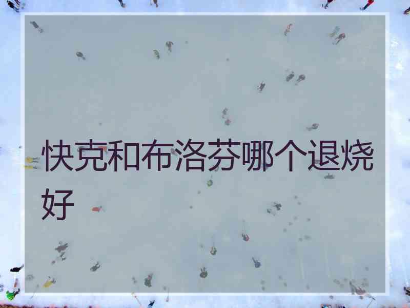 快克和布洛芬哪个退烧好
