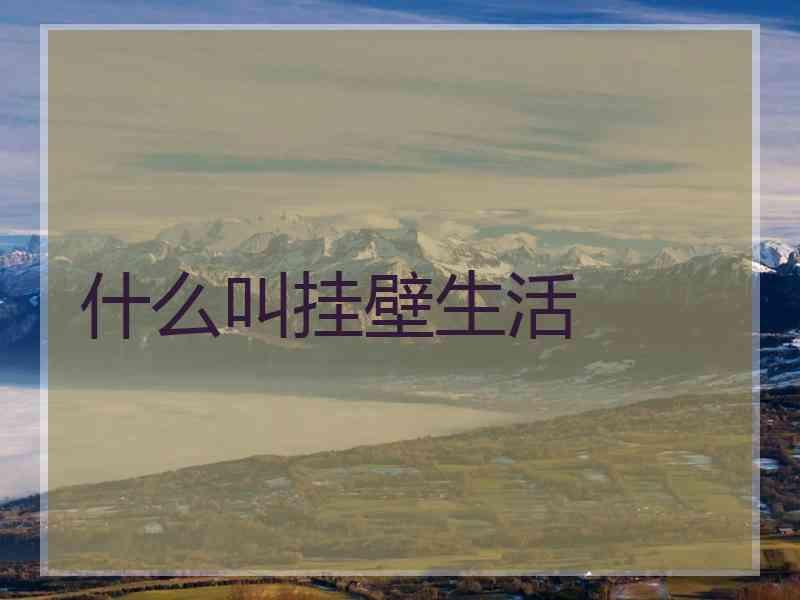 什么叫挂壁生活