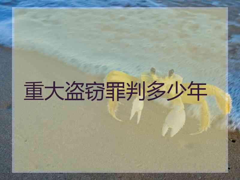 重大盗窃罪判多少年