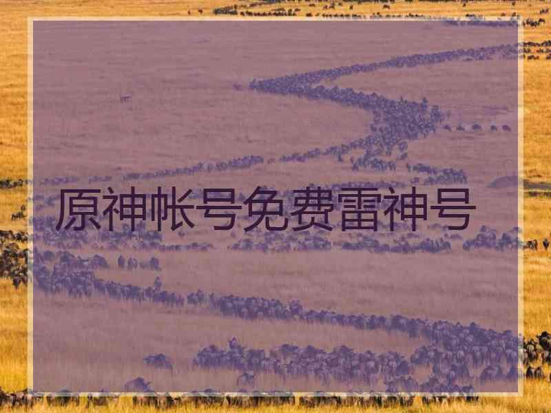 原神帐号免费雷神号