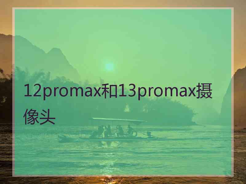 12promax和13promax摄像头