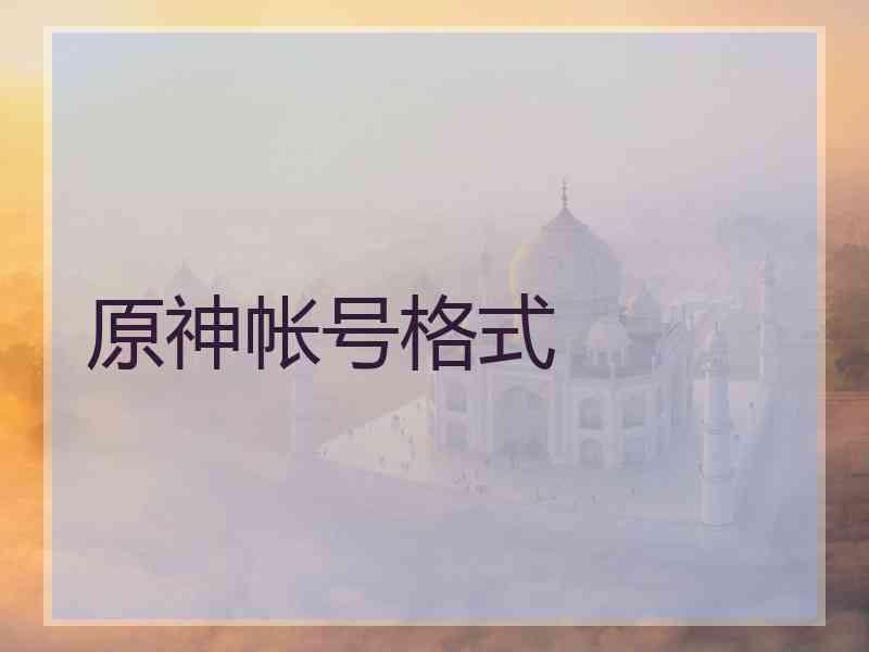 原神帐号格式