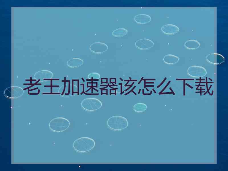老王加速器该怎么下载