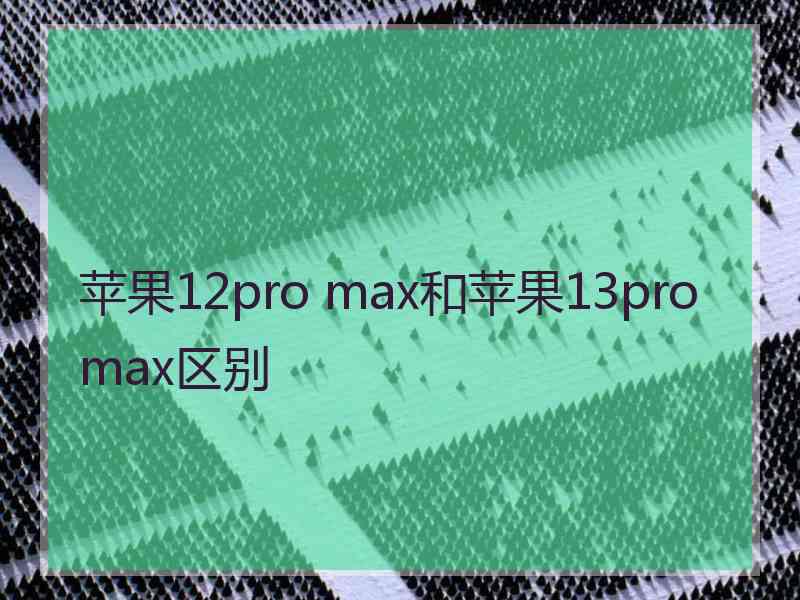 苹果12pro max和苹果13promax区别