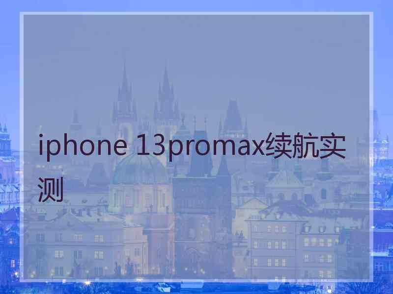iphone 13promax续航实测