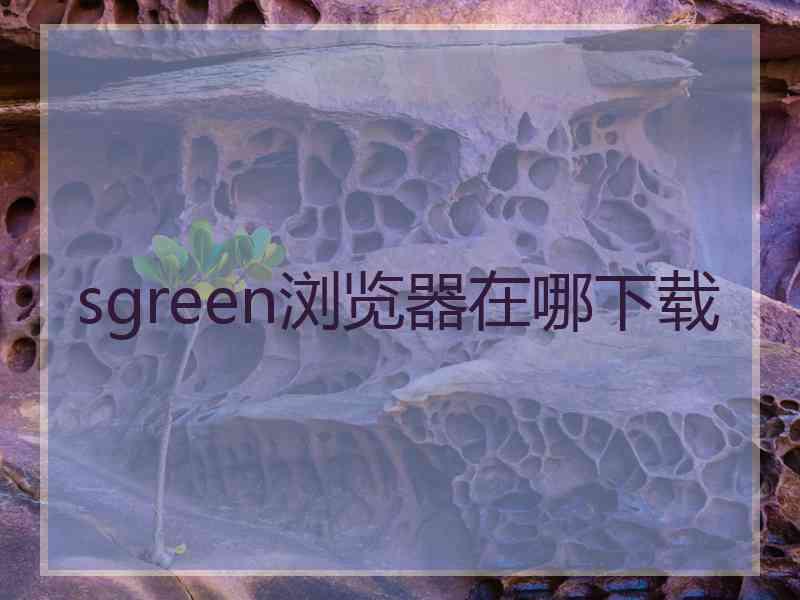 sgreen浏览器在哪下载