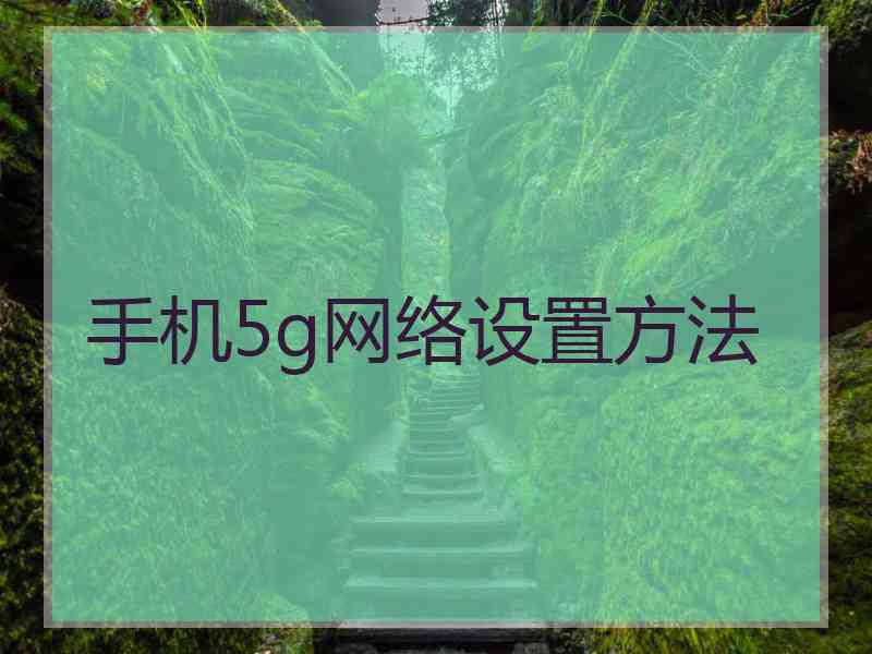 手机5g网络设置方法