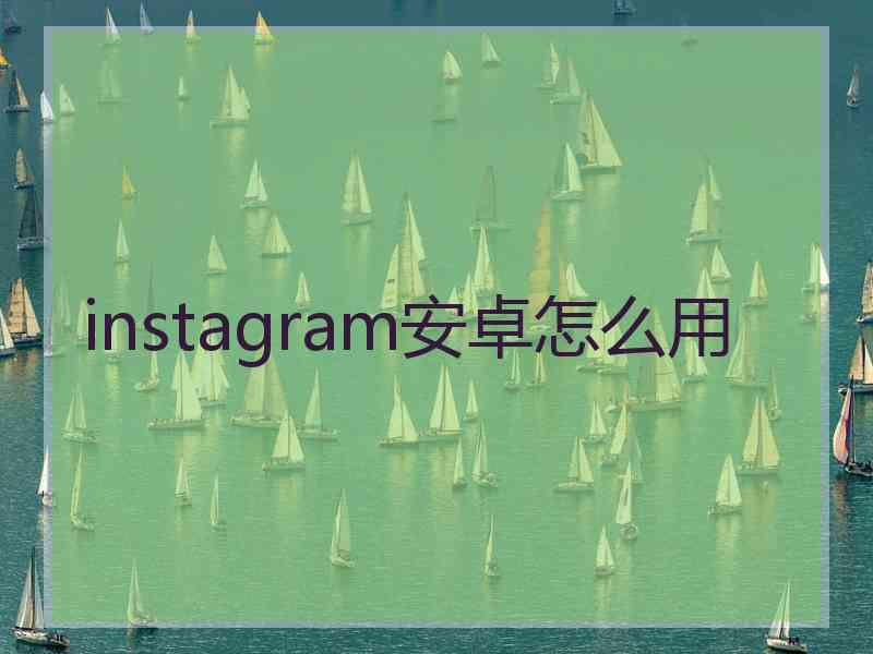 instagram安卓怎么用