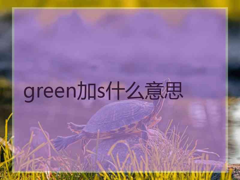 green加s什么意思