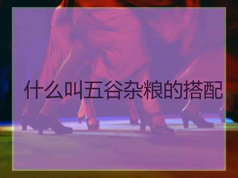 什么叫五谷杂粮的搭配