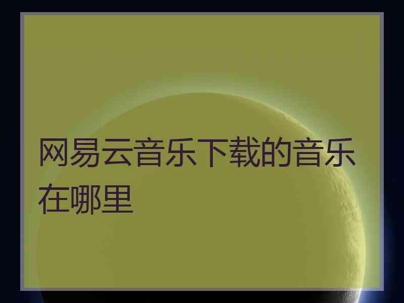 网易云音乐下载的音乐在哪里