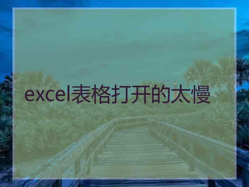 excel表格打开的太慢