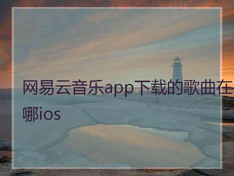 网易云音乐app下载的歌曲在哪ios