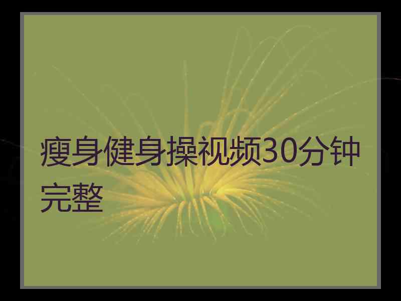 瘦身健身操视频30分钟完整